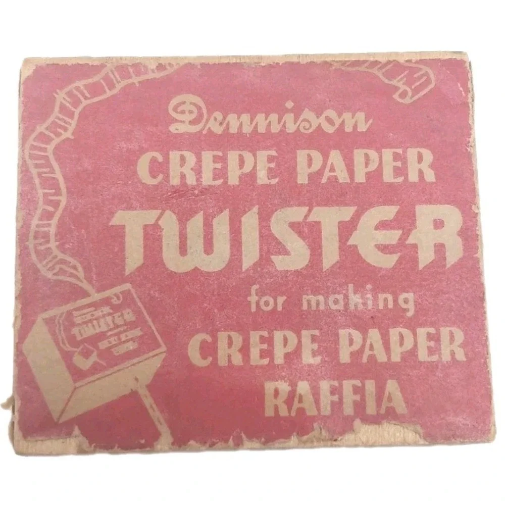 Vintage Dennison Wooden Wood Block Crepe Raffia Paper‎ Twister 1/1 on Ebay